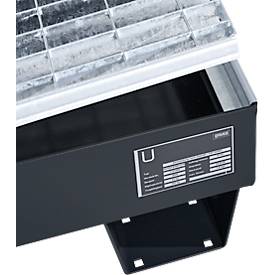 Auffangwanne Schäfer Shop Pure 60-2/M, für 4 x 60 Liter Fässer, mit verzinktem Gitterrost, L 910 x B 800 x T 220 mm, unterfahrbar, Stahl, anthrazit RAL 7016
