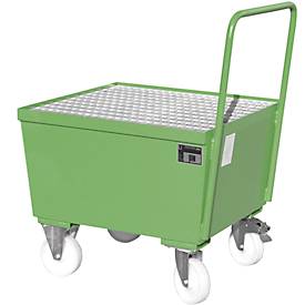 Auffangwanne Typ AW-F1, fahrbar, grün RAL6011