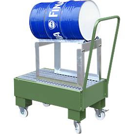 Auffangwanne, Typ AW60-1 SRF, fahrbar, grün RAL6011