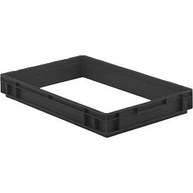 Aufsatzrahmen EFR 6070 für Kasten im EURO-Maß, ESD-leitfähig, 600 x 400 x 75 mm