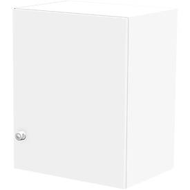 Aufsatzschrank TETRIS WALL, 2 Ordnerhöhen, Türanschlag rechts, B 600 x T 440 x H 740 mm, weiß