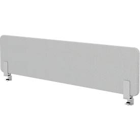 Auftisch-Akustiktrennwand Wall mit Adapter, 30 mm stark, B 1000 x H 600 mm, hellgrau
