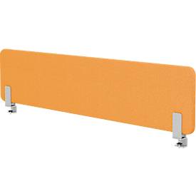 Auftisch-Akustiktrennwand Wall mit Adapter, 30 mm stark, B 2000 x H 400 mm, gelb