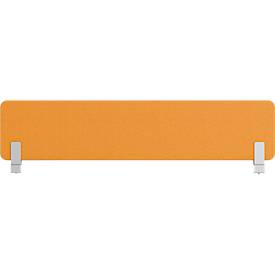 Auftisch-Akustiktrennwand Wall mit Adapter, 30 mm stark, B 2000 x H 600 mm, gelb