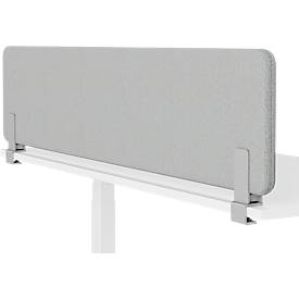 Auftisch-Akustiktrennwand Wall mit Adapter, 30 mm stark, B 800 x H 400 mm, hellgrau