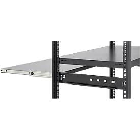 Auszugboden für ORDO Business Regalsysteme, Teleskopschienen-Vollauszug, höhenverstellbar, B 750 x T 400 mm, Tragkraft 60 kg, tiefschwarz RAL 9005