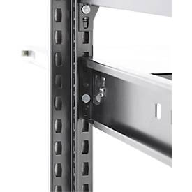 Auszugboden für ORDO Business Regalsysteme, Teleskopschienen-Vollauszug, höhenverstellbar, B 750 x T 500 mm, Tragkraft 60 kg, tiefschwarz RAL 9005