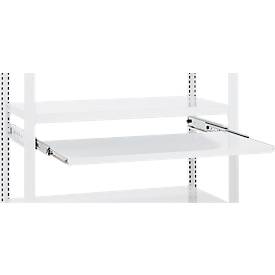 Auszugboden ORDO Professional, Teleskopschienen-Vollauszug, höhenverstellbar, Tragkraft 60 kg, B 1000 mm x T 600 mm, verkehrsweiß RAL 9016