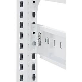 Auszugboden ORDO Professional, Teleskopschienen-Vollauszug, höhenverstellbar, Tragkraft 60 kg, B 1000 mm x T 600 mm, verkehrsweiß RAL 9016