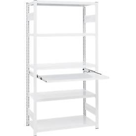 Auszugboden ORDO Professional, Teleskopschienen-Vollauszug, höhenverstellbar, Tragkraft 60 kg, B 750 mm x T 400 mm, verkehrsweiß RAL 9016