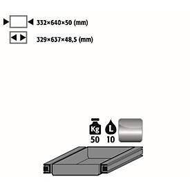 Auszugswanne Entsorgung für asecos Sicherheitsschränke der S90 Serie, Edelstahl 1.4301, B 332 x T 605 x H 150 mm, 4,5 l, bis 50 kg