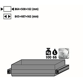 Auszugswanne Schwerlast für asecos Sicherheitsschränke der Q30, Q90 und S90 Serie, Edelstahl 1.4301, B 864 x T 508 x H 162 mm, 66 l, bis 100 kg