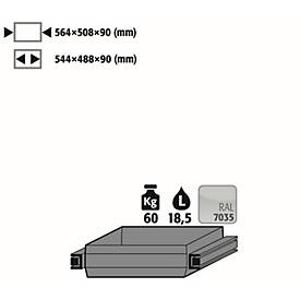 Image of Auszugswanne Standard für asecos Sicherheitsschränke der Q30, Q90 und S90 Serie, Stahlblech, lichtgrau, B 564 x T 508 x H 90 mm, 19 l, bis 60 kg