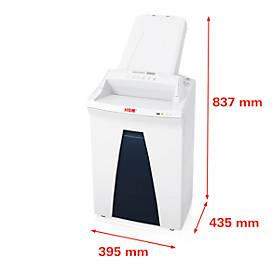 Autofeed Aktenvernichter HSM SECURIO AF350, Sicherheitsstufe 6, Partikelschnitt 0,78 x 11 mm, 6 Blatt, weiß