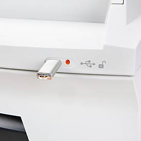 Autofeed Aktenvernichter HSM SECURIO AF500, Sicherheitsstufe 4, Partikelschnitt 4,5 x 30 mm, 16 Blatt, weiß