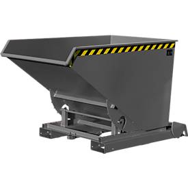 Automatischer Kippbehälter Bauer Typ 4A 1200, 3 Entriegelungspunkte, Abrollsystem, Inhalt 1,2 m³, bis 1500 kg, mausgrau RAL 7005