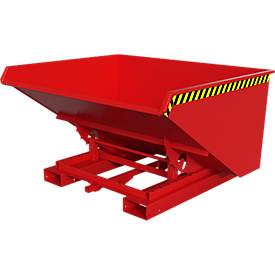 Automatischer Kippbehälter Bauer Typ 4A 900, 3 Entriegelungspunkte, Abrollsystem, Inhalt 0,9 m³, bis 1000 kg, feuerrot RAL 3000