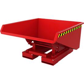 Automatischer Kippbehälter Bauer Typ 4A 900, 3 Entriegelungspunkte, Abrollsystem, Inhalt 0,9 m³, bis 1000 kg, feuerrot RAL 3000