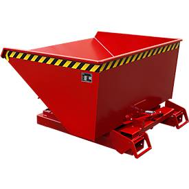 Automatischer Kippbehälter Bauer Typ 4A 900, 3 Entriegelungspunkte, Abrollsystem, Inhalt 0,9 m³, bis 1000 kg, feuerrot RAL 3000