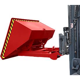Automatischer Kippbehälter Bauer Typ 4A 900, 3 Entriegelungspunkte, Abrollsystem, Inhalt 0,9 m³, bis 1000 kg, feuerrot RAL 3000