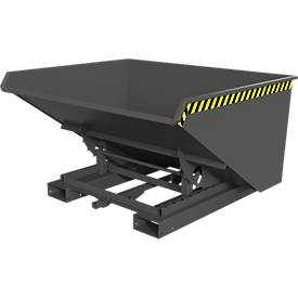Automatischer Kippbehälter Bauer Typ 4A 900, 3 Entriegelungspunkte, Abrollsystem, Inhalt 0,9 m³, bis 1000 kg, mausgrau RAL 7005
