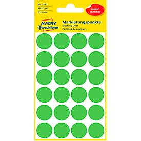 Avery Markierungspunkte 3595, wiederablösbar, 96 Stück, Ø 18 mm, grün