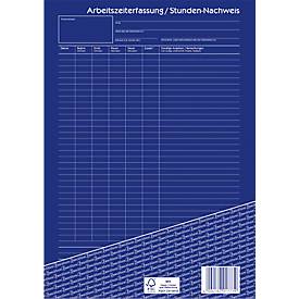 Avery Zweckform 1773-5 Stunden-Nachweis, Format A4, 5 Bücher mit jeweils 2 x 40 Blatt, FSC®-Papier, 5 Stück, weiß/gelb