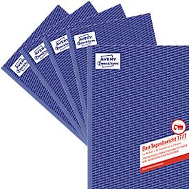 Avery Zweckform 1777-5 Bau-Tagesbericht, Format A4, 5 Bücher mit jeweils 3 x 40 Blatt, FSC®-Papier, weiß/gelb/rosa