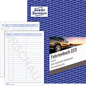 Avery Zweckform 223-10 Fahrtenbuch, Format A5, 10 Bücher mit jeweils 40 Blatt, FSC®-Papier, weiß