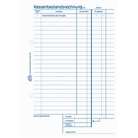Avery Zweckform 318-5 Kassenbestandsrechnung, Format A5, 5 Bücher mit jeweils 50 Blatt, FSC®-Papier, weiß