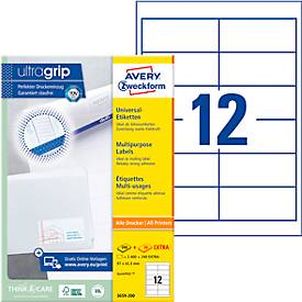 AVERY Zweckform 3659-200 Universal-Etiketten, ultragrip, 97 x 423 mm, DP INTERNETMARKE geeignet