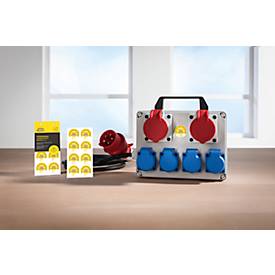 Avery Zweckform 7908 Prüfplaketten „DGUV Vorschrift 3“ 20__zum Selbereintragen, extrem robust, Ø 30 mm, 80 Stück/10 Bogen, Vinylfolie, gelb