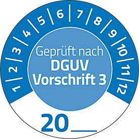 Avery Zweckform 7909 Prüfplaketten „DGUV Vorschrift 3“ 20__ zum Selbereintragen, extrem robust, Ø 30 mm, 80 Stück/10 Bog
