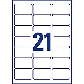 Avery Zweckform Adressetiketten LR7160-100, geeignet für Laserdrucker, 63,5 x 38,1 mm, 2100 Stück/100 A4-Bogen, Blauer Engel, Recyclingpapier, naturweiß