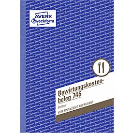 AVERY™ Zweckform Bewirtungskostenbeleg für Reisekostenabrechnung Nr. 745