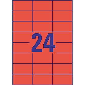 Avery Zweckform Etiketten 3448, 70 x 37 mm, 2400 Stück, rot
