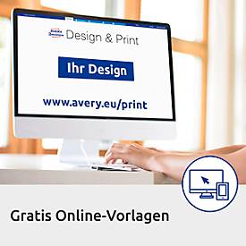 Avery® Zweckform Etiketten 3679, A4, universell, permanenthaftend, ultragrip, druckergeeignet, FSC®-Papier, rechteckig, weiß, 1000 Stück auf 100 Bogen