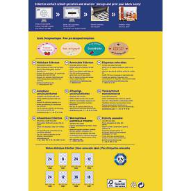Avery® Zweckform Etiketten 5087, Format A4, ablösbar, druckergeeignet, 63,5 x 42,3 mm, 10 Bogen mit 180 Stück, FSC®-Papier, oval, weiß