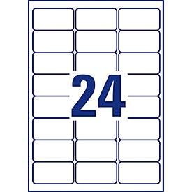 Avery® Zweckform Etiketten J4773, wetterfest, permanenthaftend, druckergeeignet, rechteckig, Polyester, matt weiß, 240 Stück auf 10 Blatt