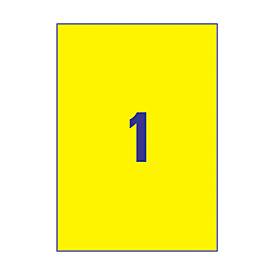 Avery Zweckform Etiketten L6111-20, wetterfest, extrem robust, geeignet für Laserdrucker, 210 x 297 mm, 20 Stück/20 A4-Bogen, Polyester-Folie, gelb