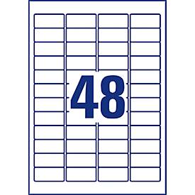 Avery Zweckform Etiketten L7911-10, ultraresistent, geeignet für Laserdrucker, 45,7 x 21,2 mm, 480 Stück, PE-Folie, weiß