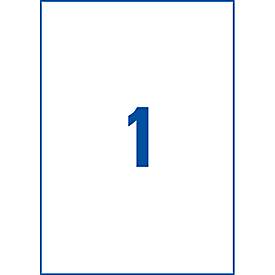 Avery Zweckform Etiketten L7917-10, ultraresistent, geeignet für Laserdrucker, 210 x 297 mm, 10 Stück/10 A4-Bogen, Polyethylen-Folie, weiß