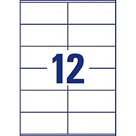 Avery® Zweckform Etiketten LR3424, A4, universell, permanenthaftend, druckergeeignet, Recycling-Papier, rechteckig, naturweiß, 1200 Stück auf 100 Bogen