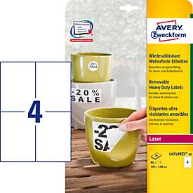 Folien-Etiketten, wetterfest, 3 Größen, wieder ablösbar