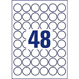 Avery Zweckform Folien-Etiketten, wetterfest, für Innen- und Außenbereich, 30 x 30 mm