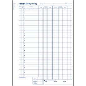 Avery® Zweckform Kassenabrechnung 1227, Format A4, Mehrwertsteuer-Spalte, mit Ausfüllhilfe & Durchschlägen, Blauer Engel, weiß-gelb, 2 x 50 Blatt