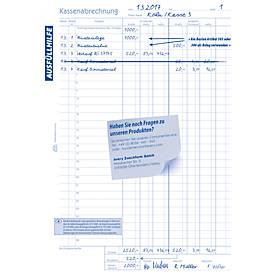 Avery® Zweckform Kassenabrechnung 1227, Format A4, Mehrwertsteuer-Spalte, mit Ausfüllhilfe & Durchschlägen, Blauer Engel, weiß-gelb, 2 x 50 Blatt