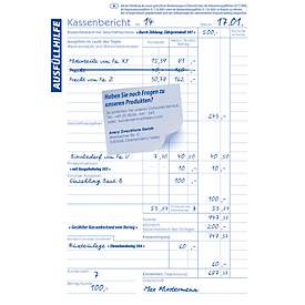 Avery® Zweckform Kassenbericht 1265, Format A5, mit Ausfüllhilfe, ohne Durchschläge, perforiert & gelocht, Blauer Engel, weiß, 1 Buch mit 50 Blatt