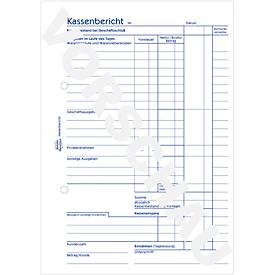 Avery® Zweckform Kassenbericht 1265, Format A5, mit Ausfüllhilfe, ohne Durchschläge, perforiert & gelocht, Blauer Engel, weiß, 1 Buch mit 50 Blatt