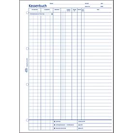 Avery® Zweckform Kassenbuch 1226, Format A4, DATEV-konform, mit Ausfüllhilfe & 1 Blatt Blaupapier, perforiert & gelocht, Blauer Engel, weiß, 100 Blatt